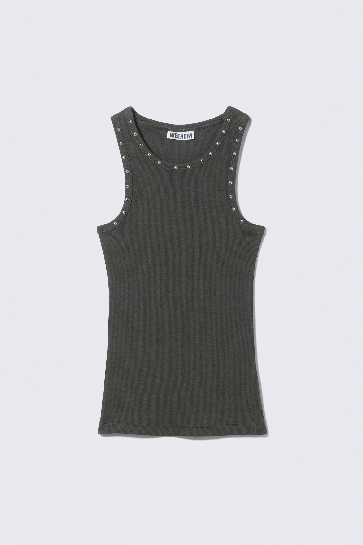 Top de tirantes con detalles de tachuelas - Gris oscuro - Tachuelas - 2
