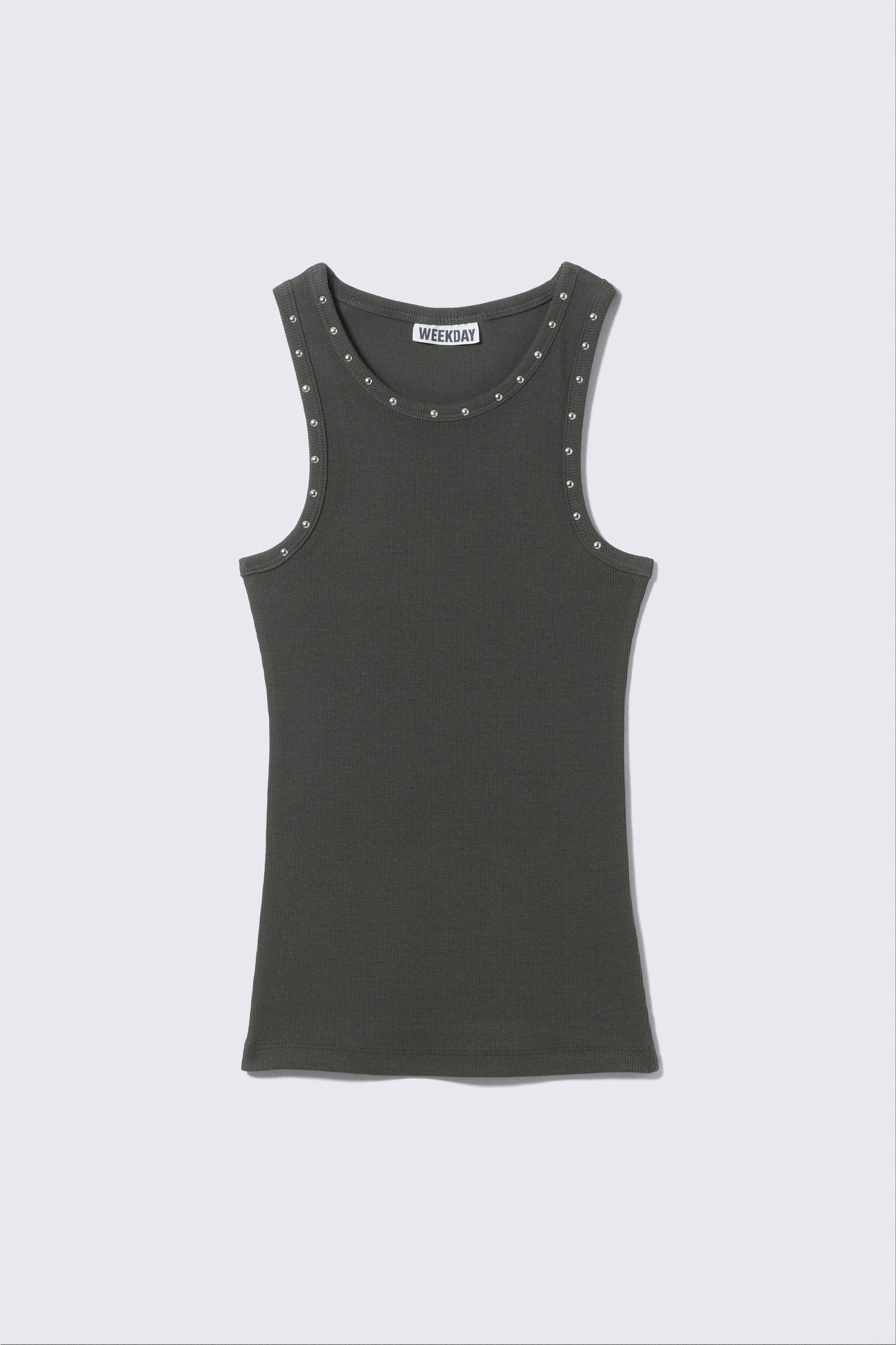 stud detailed tank top - Dark Grey - Studs | Weekday WW