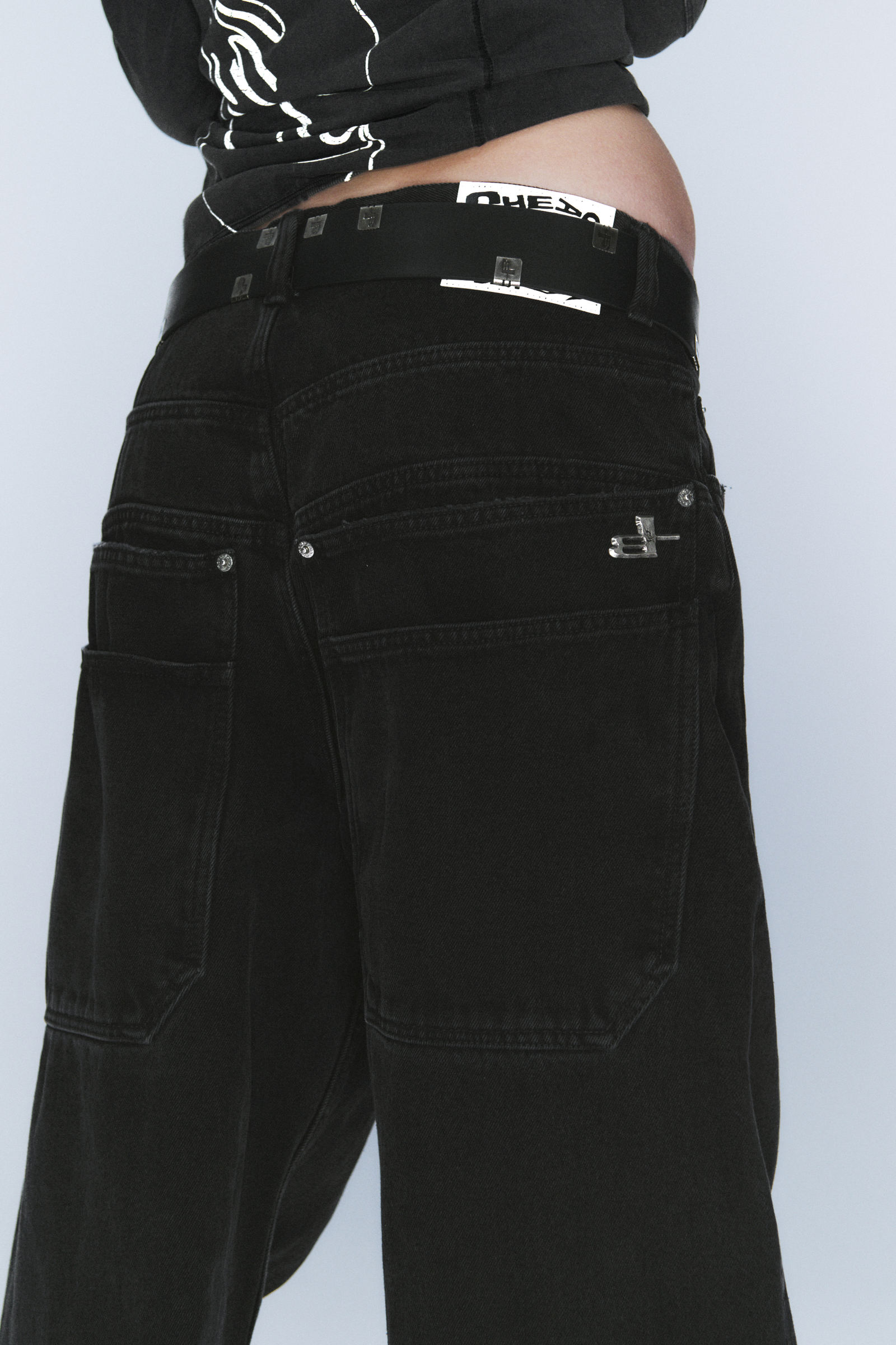 cm x lb looser washed black unisex jeans - Washed Black