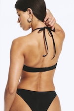 Schwarz - Neckholder-Bikinitop Trägern und Bügeln - 2