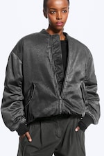 Washed Black – Zwart - Oversized gewatteerd pilotenjack - 1