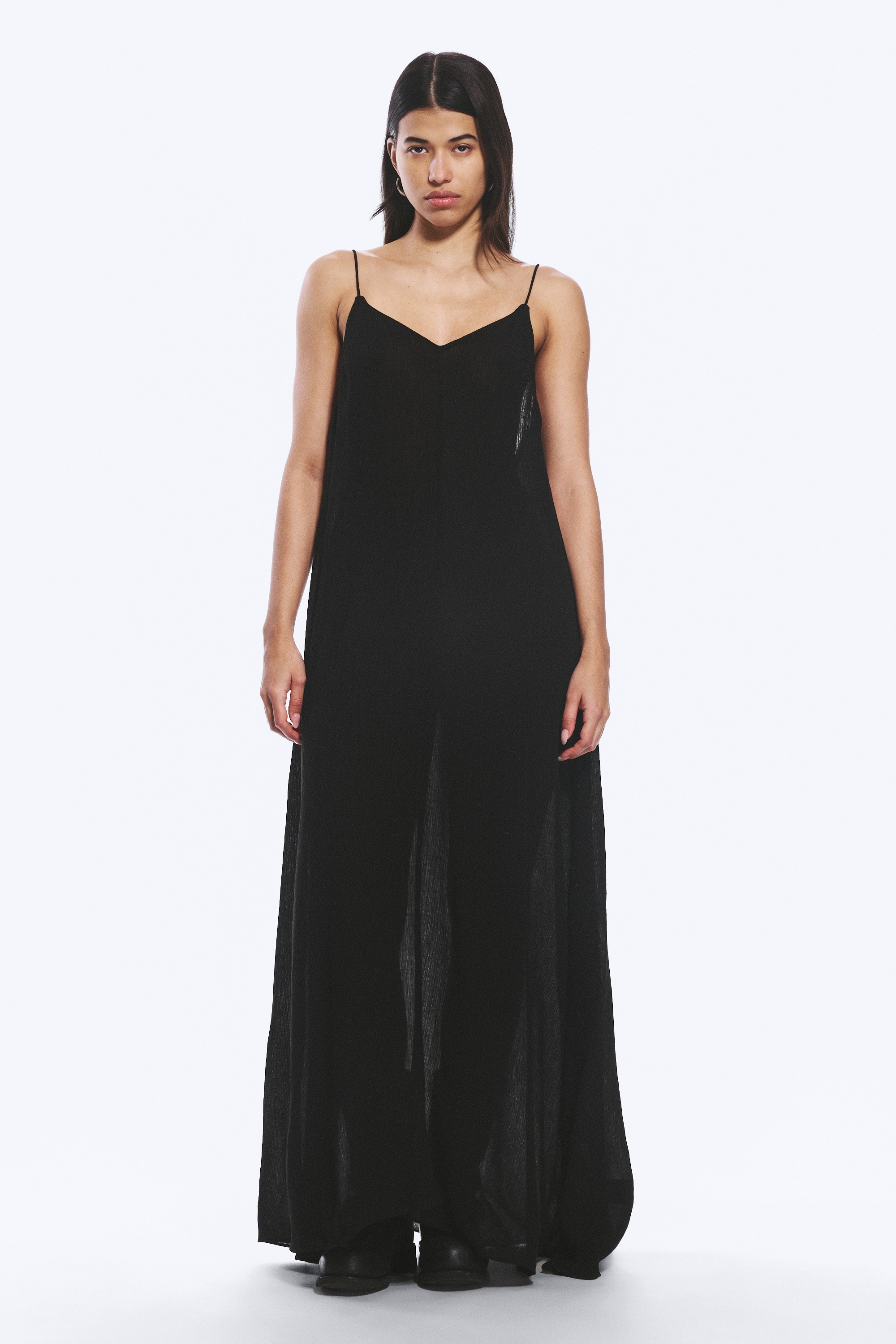 Flowy Maxi Dress - Black/Maro