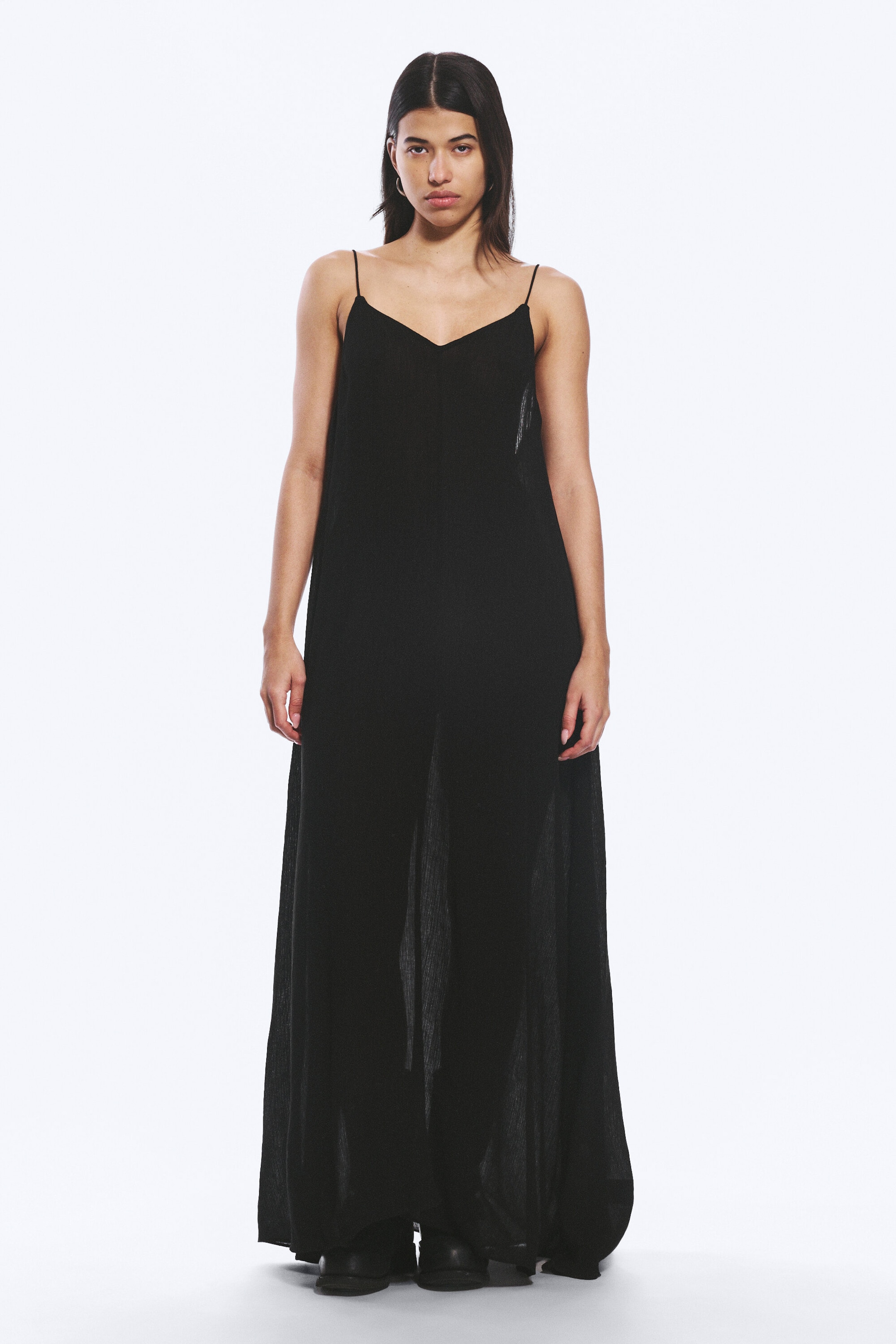 Black - Flowy Maxi Dress - 1