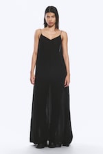 Noir - Robe longue fluide - 0