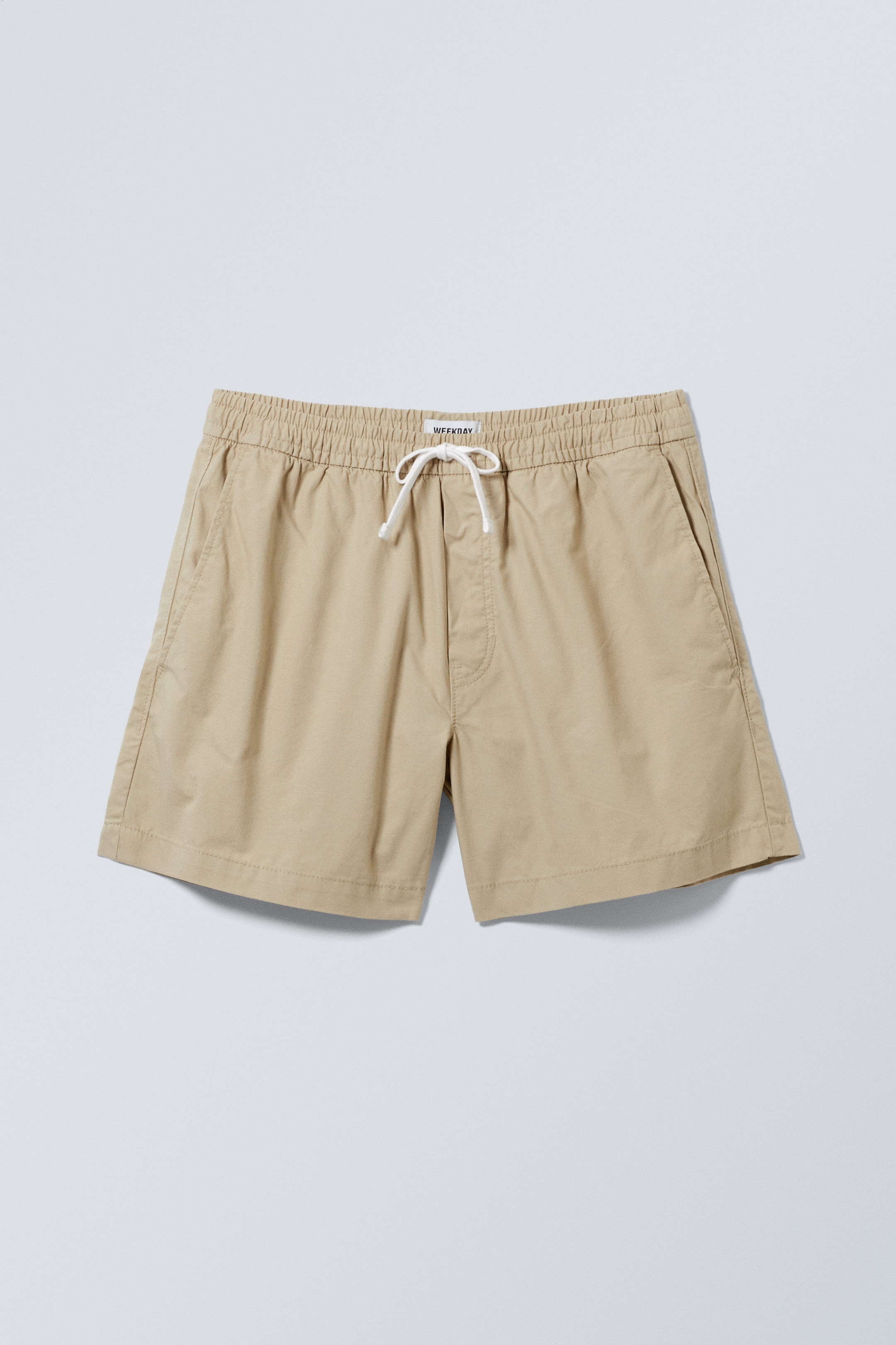Beige - Regular Oxford Shorts - 0