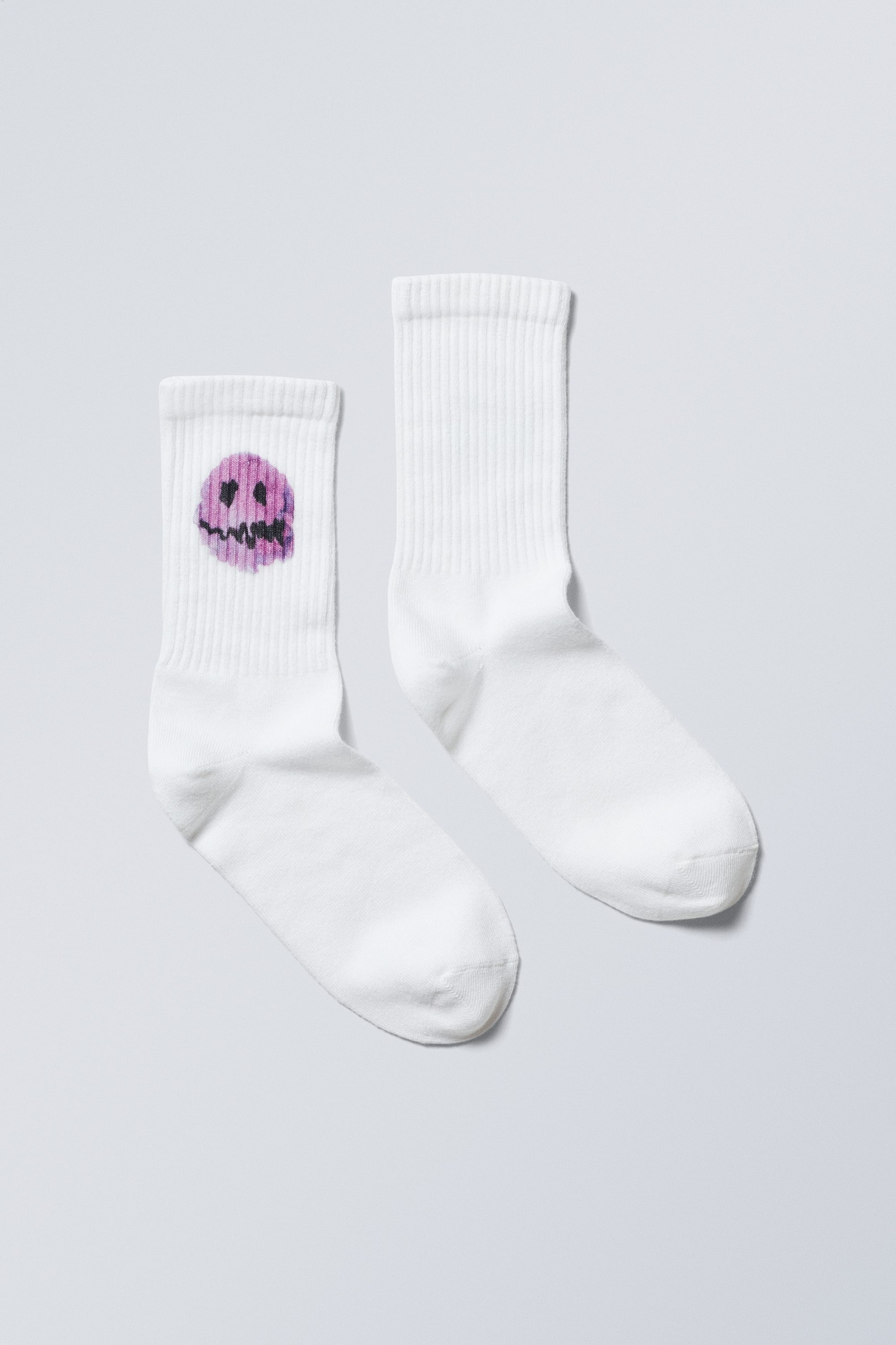 Smirky smiley - Printed Sport Socks - 0