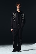 Broderad Svart - Uno Lediga Broderade Kostymbyxor - 0