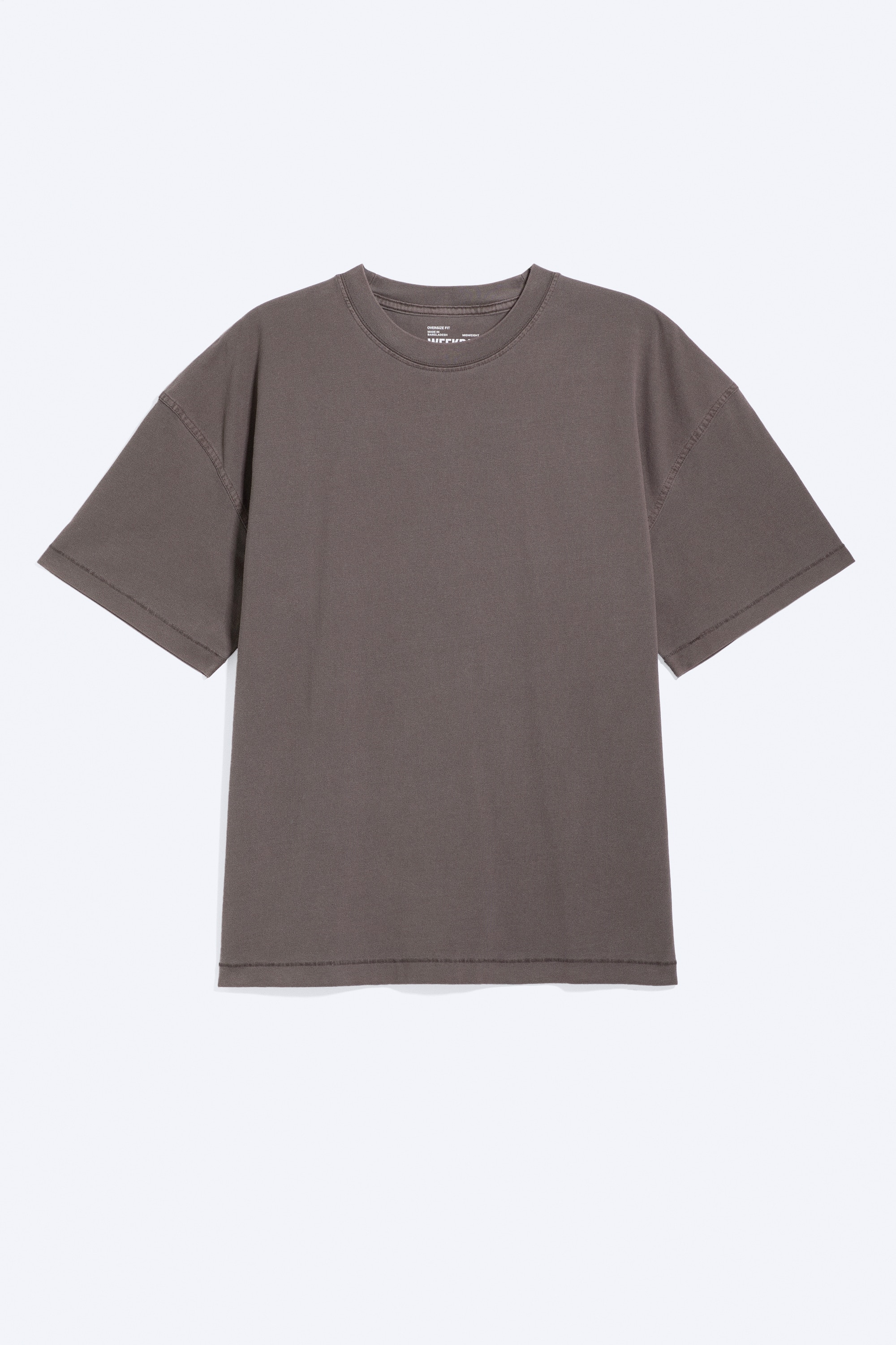 T-shirt Oversize Boxy - Marrone scuro lavato/Bianco/viola polvere a righe/Nero lavato/Bianco/Verde kaki chiaro polvere