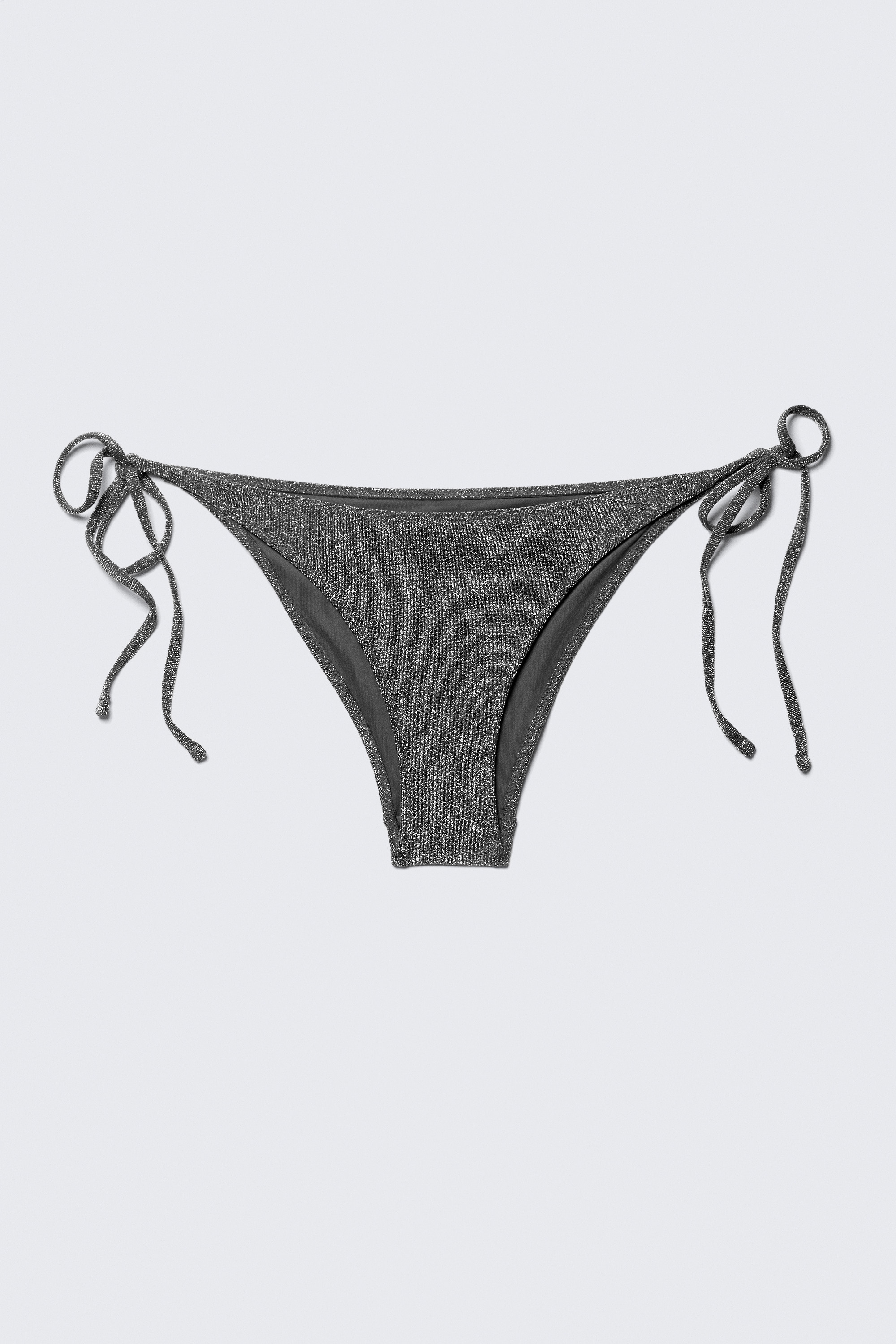 Slip bikini con lacci - Grigio scuro - Glitter