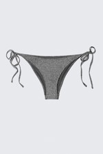 Dark Grey - Glitter - Strappy Tie Bikini Bottoms - 3