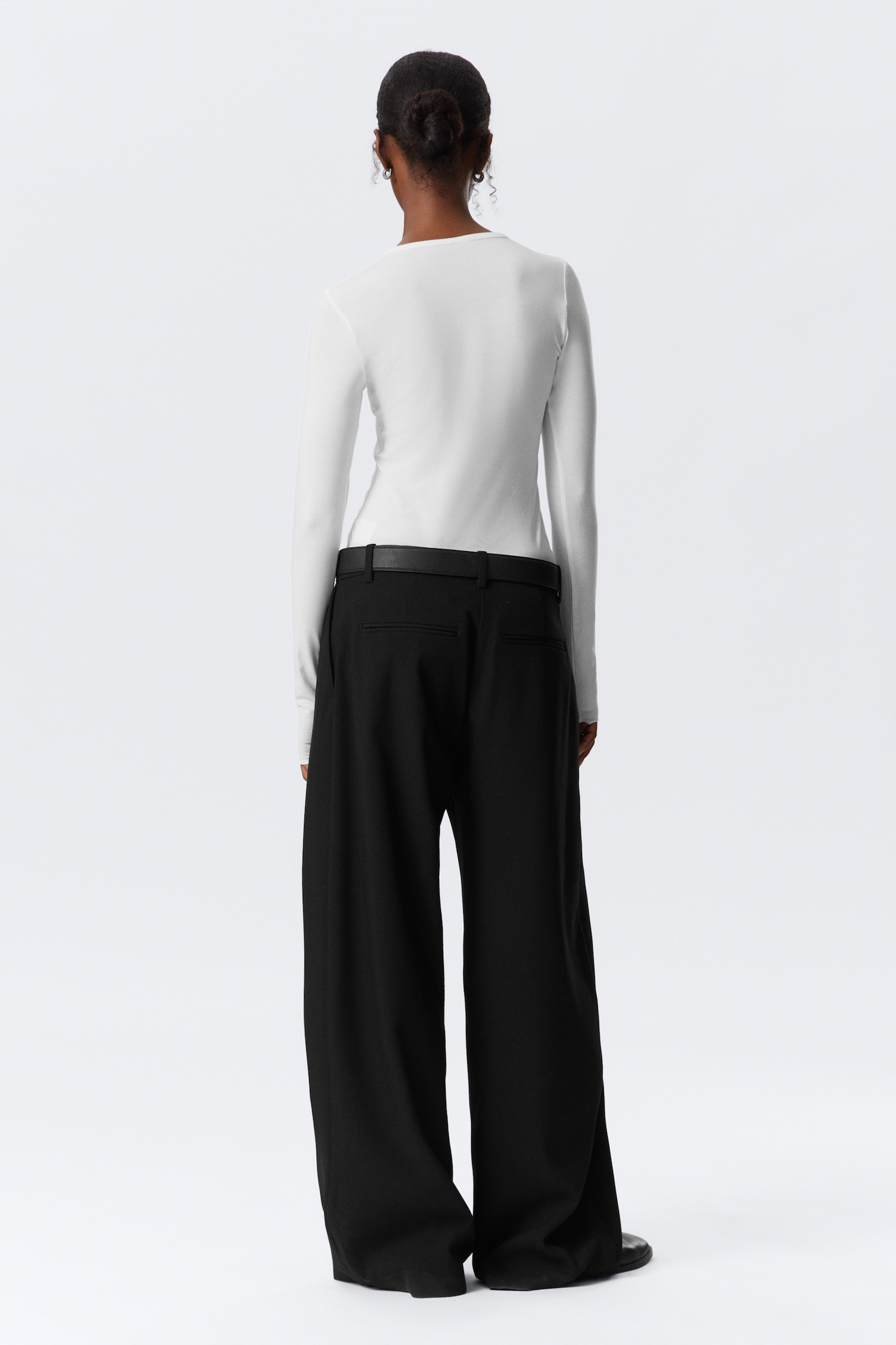 Schmal geschnittenes Henley-Longsleeve - Weiß/Schwarz - 5