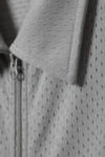Hellgrau - Lockeres Mesh-Shirt mit Reißverschluss - 1