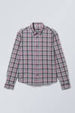 Rosa kariert - Entspanntes kariertes Langarmshirt - 3