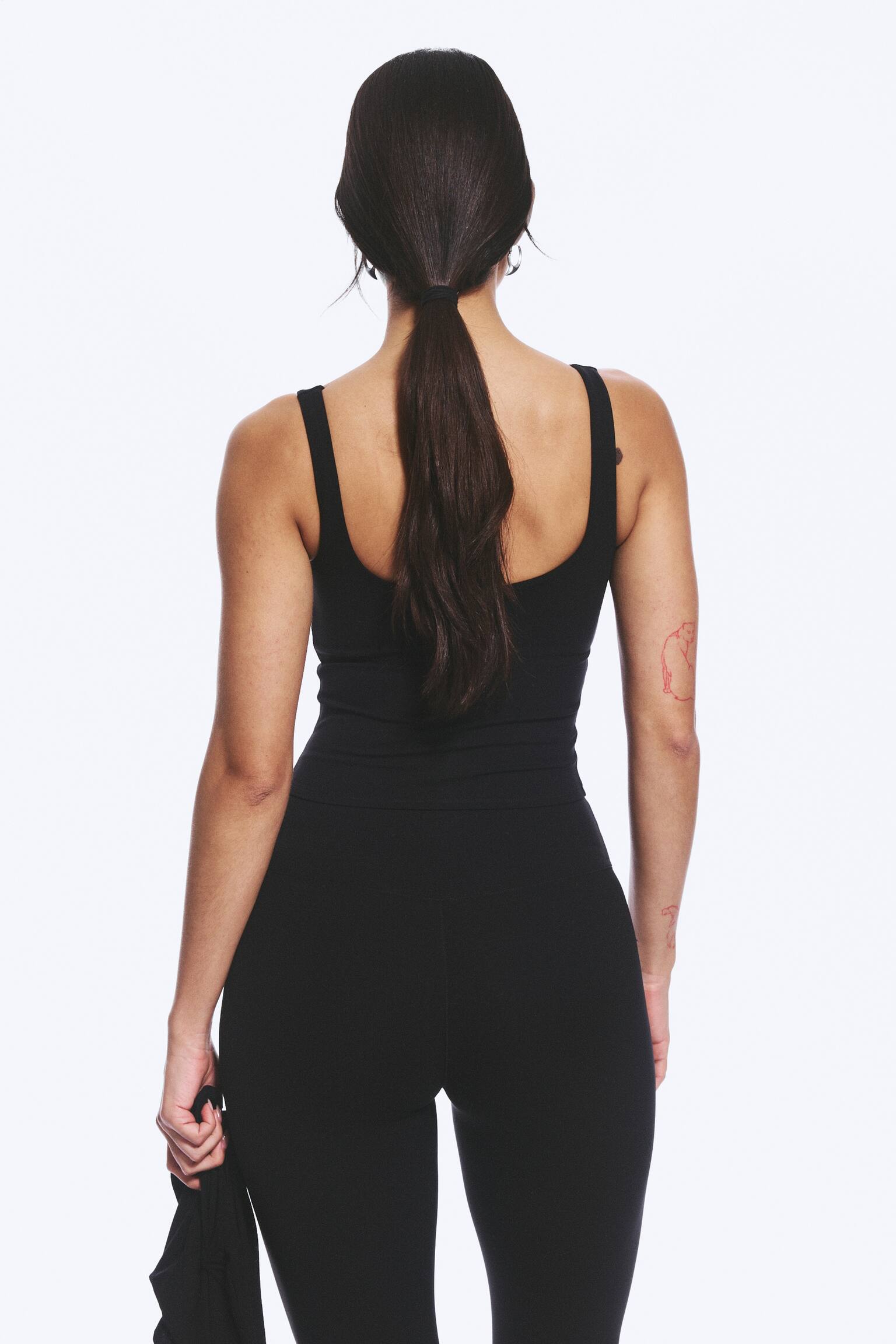 Top sportowy Cropped - Czarny/Ciemnoszary - 4