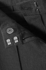 Dark Grey Melange - Low Rise Straight Suiting Trousers - 5