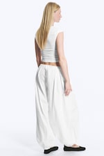 White - Balloon Cotton Trouser - 3