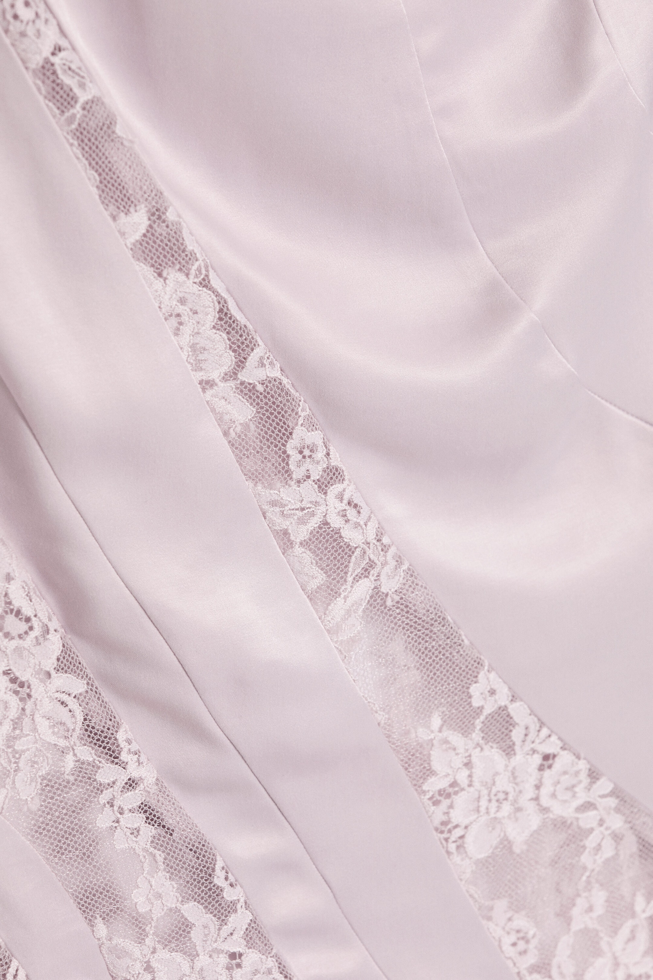 Dusty Pink - Lace-Insert Satin Boat-Neck Top - 5