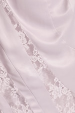 Dusty Pink - Lace-Insert Satin Boat-Neck Top - 5