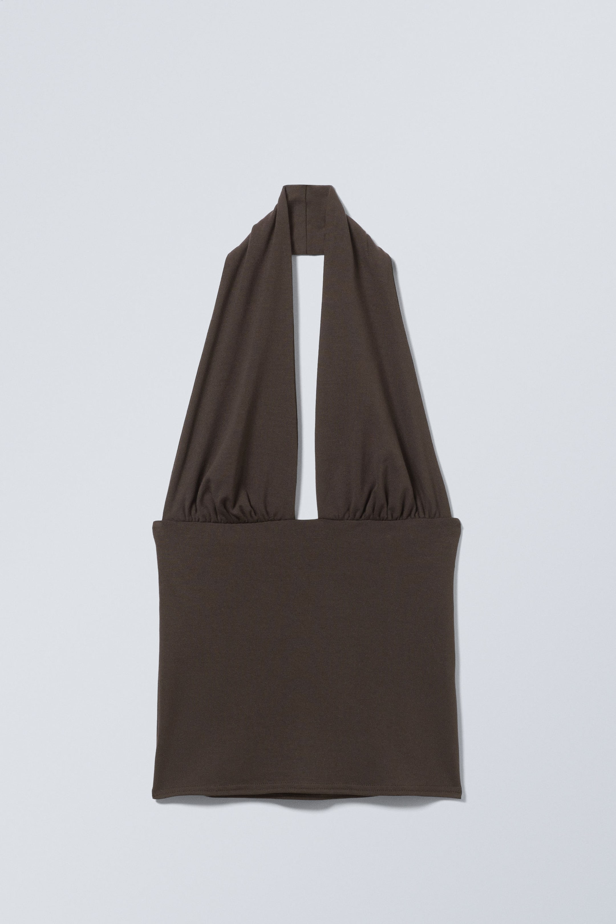 Dark brown - Deep Halterneck Top - 4