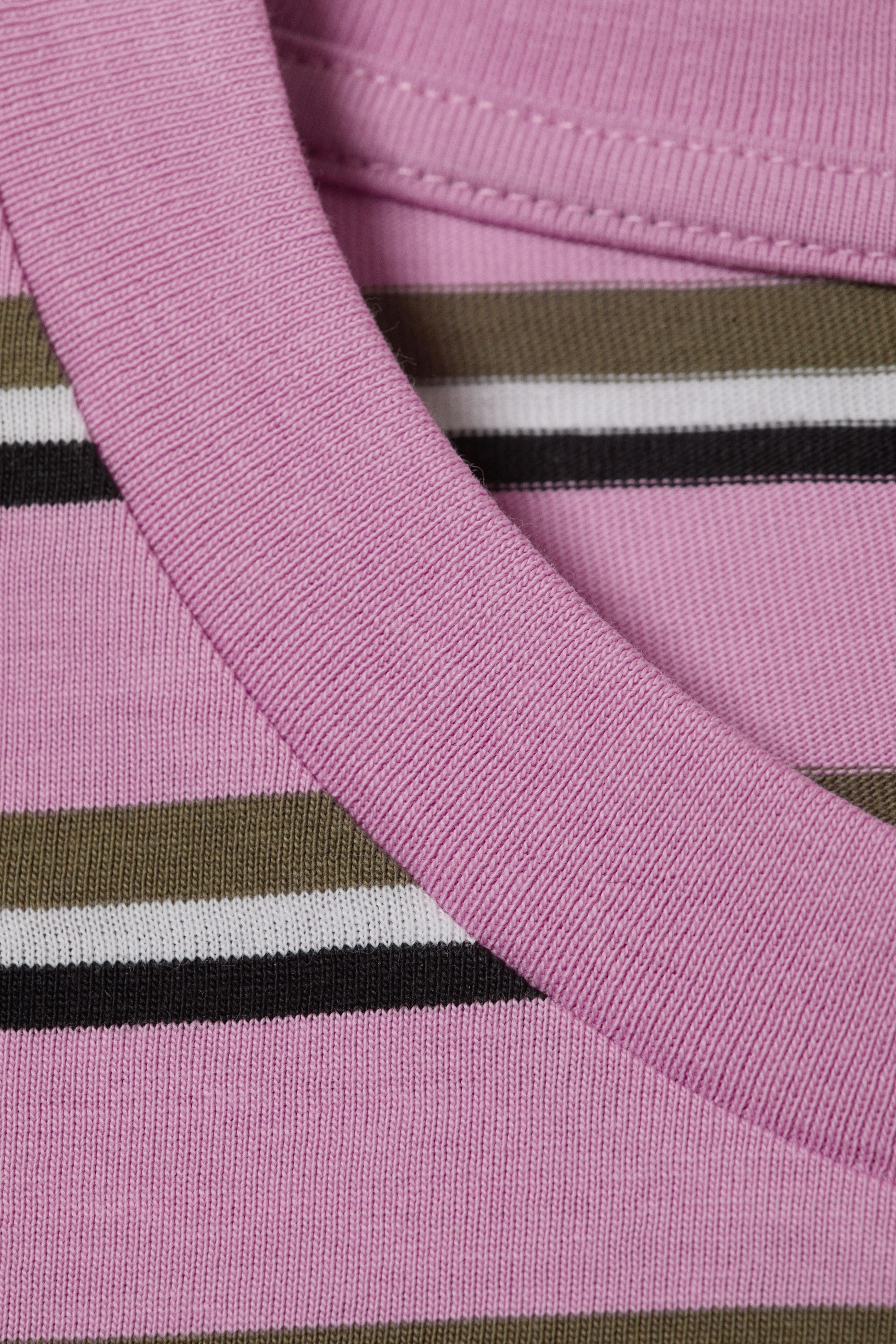 Striped Pink - Boxy Cotton T-shirt - 4