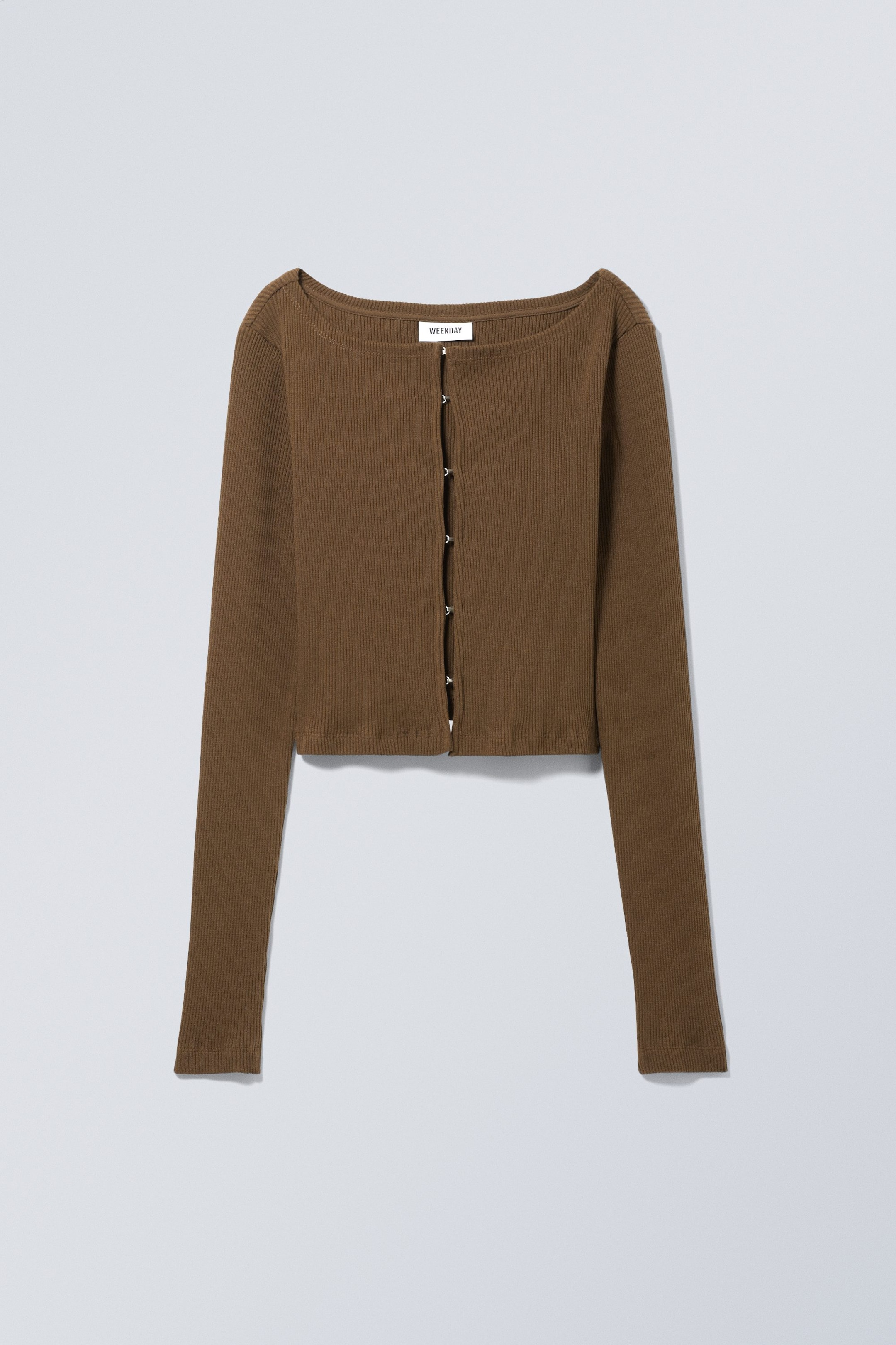 Brown - Coralie Hook & Eye Cardigan - 0