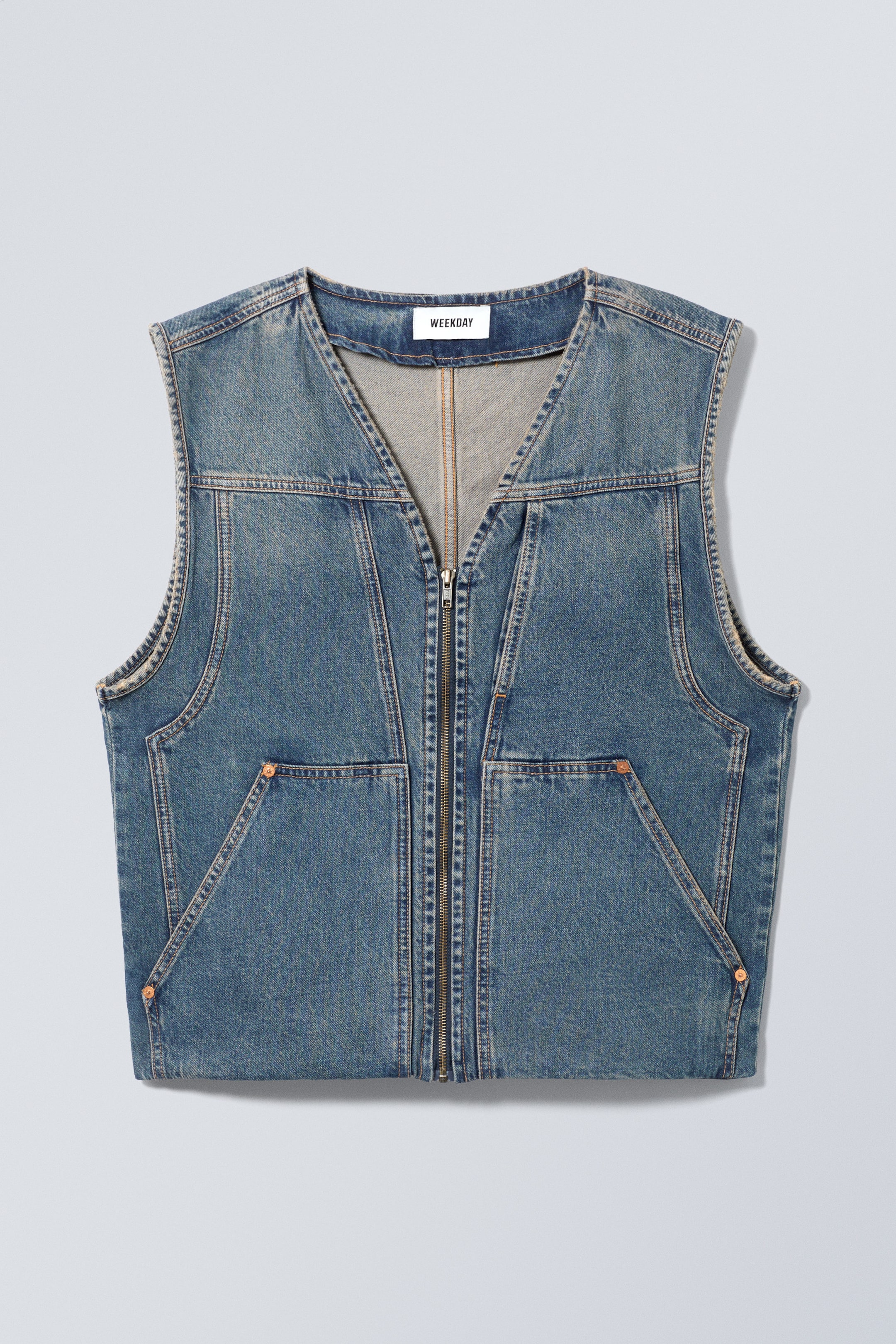 Steel Blue - Workwear Denim Zip Vest - 0