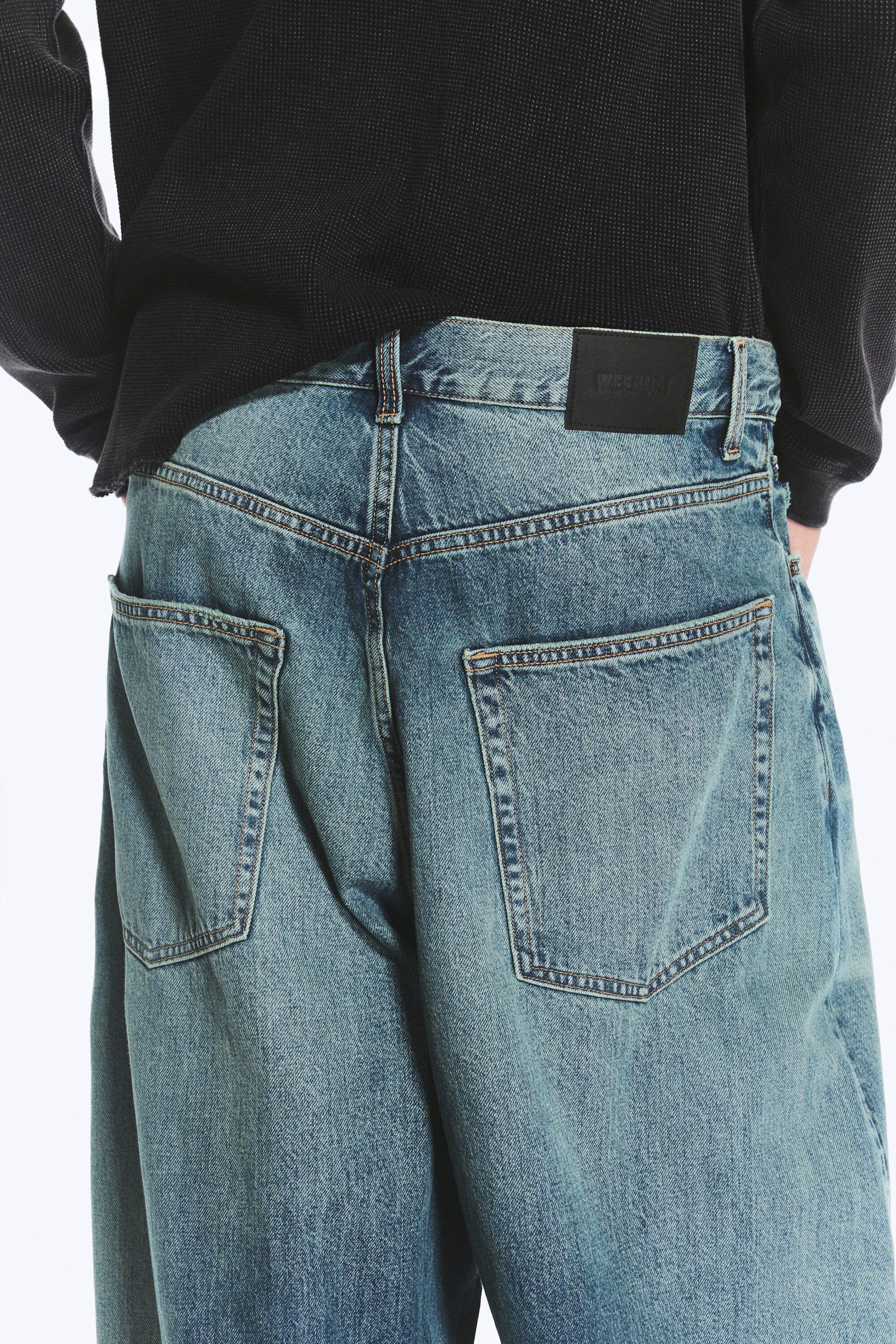Action Blue - Medium Blue - VOID LOW RISE LOOSE BAGGY BARREL JEANS - 8