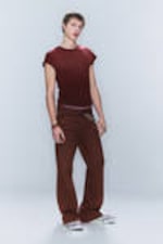 Verwaschenes Dunkelrot - CM x LB Boo Bootleg Washed Red Unisex Jeans - 6