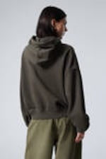 Dark Brown - Loose Heavyweight Zip Hoodie - 3