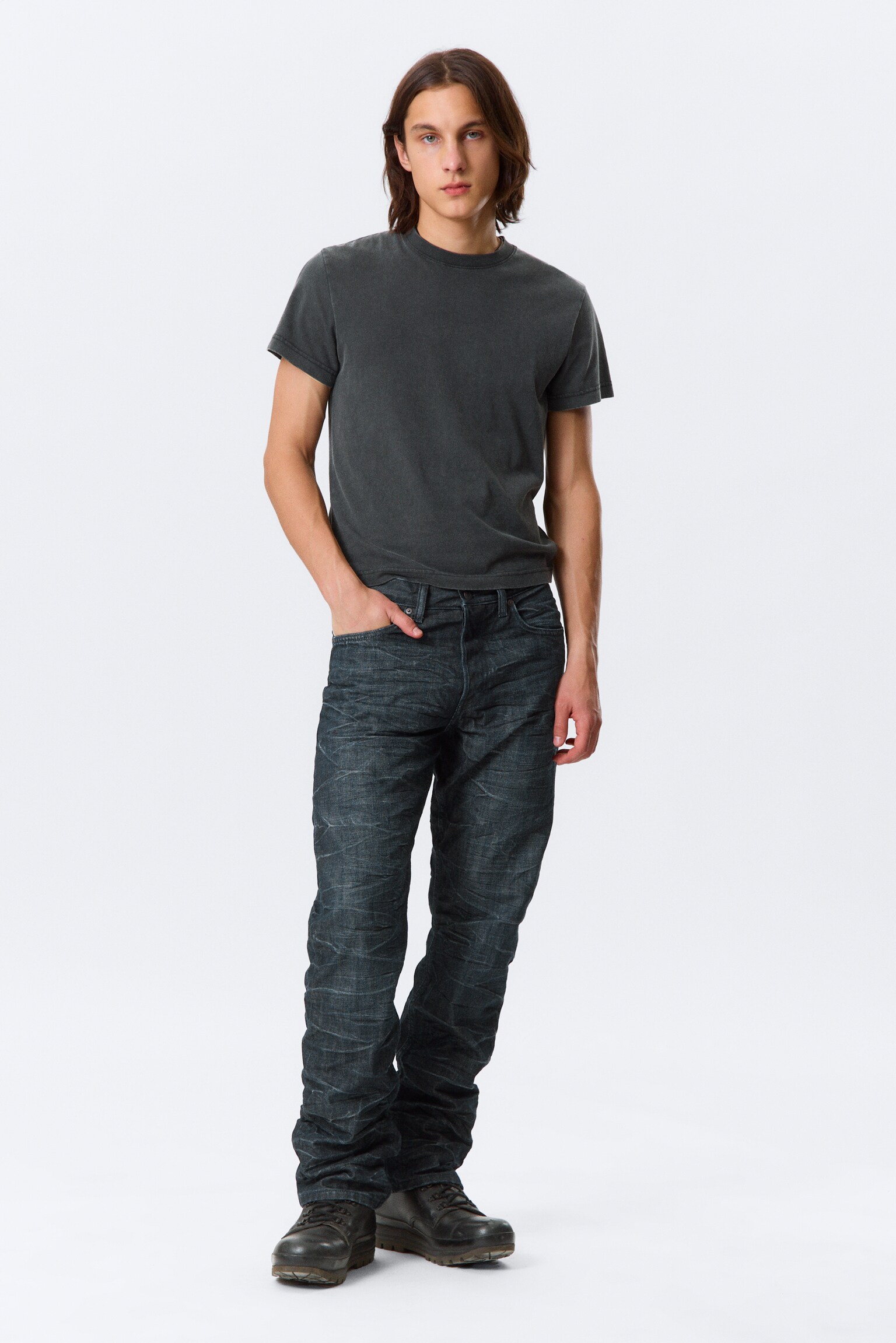 Orbit Mid Waist Regular Straight Leg Jeans - Ridge Blau - Dunkelblau