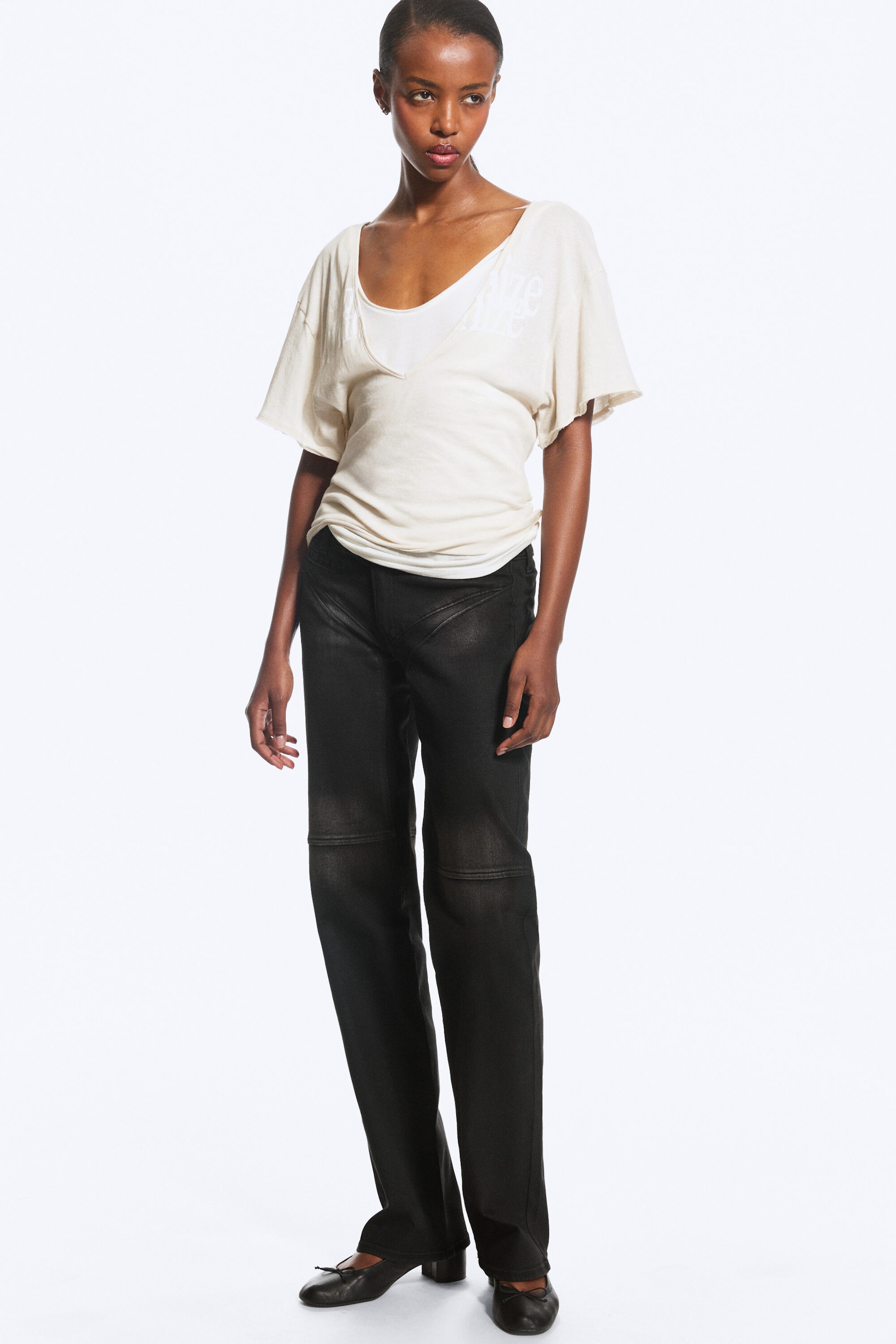 Light Dusty Mole - Synchronize - Printed V-Neck T-shirt - 2