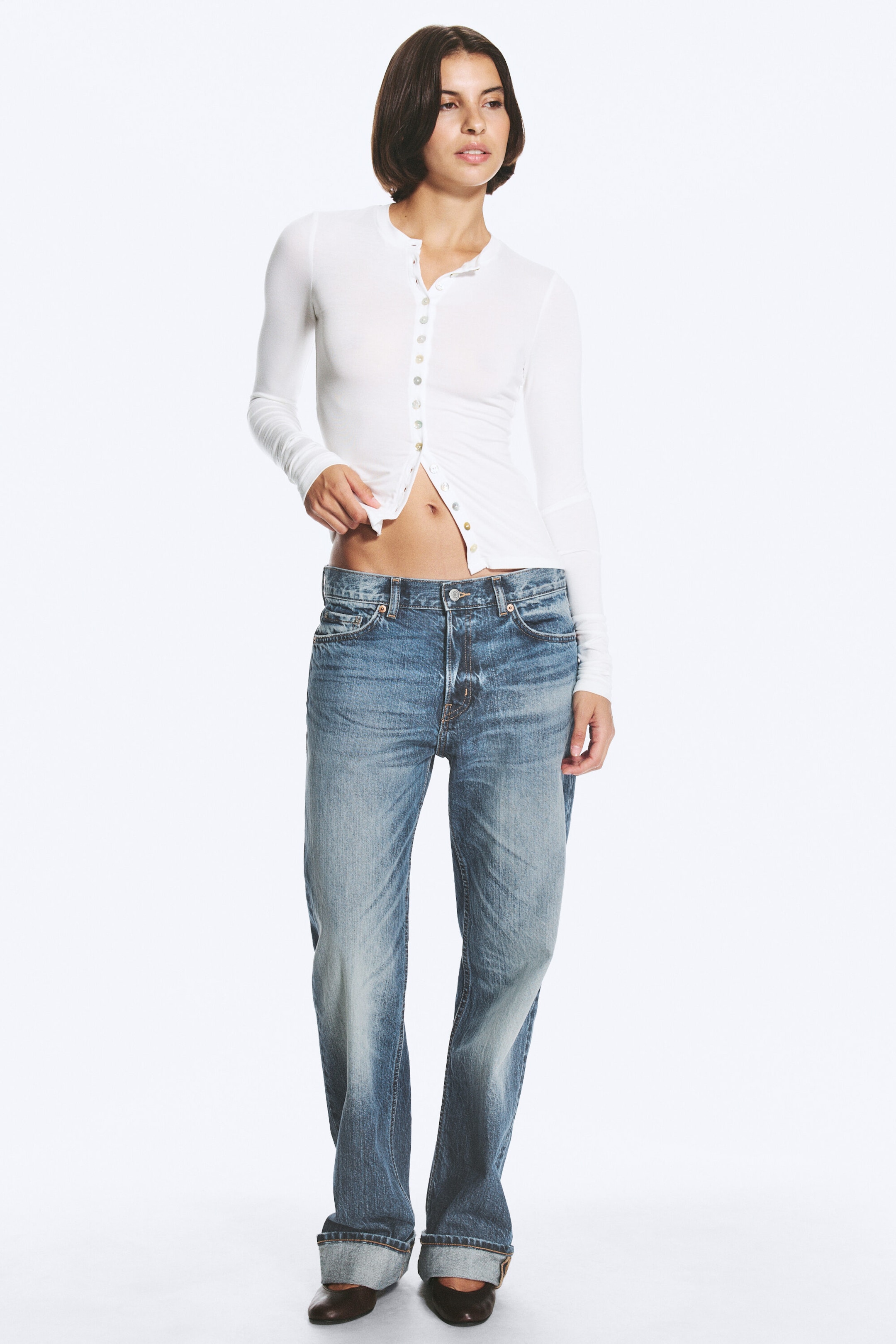 White - Pearl Button Cardigan - 1