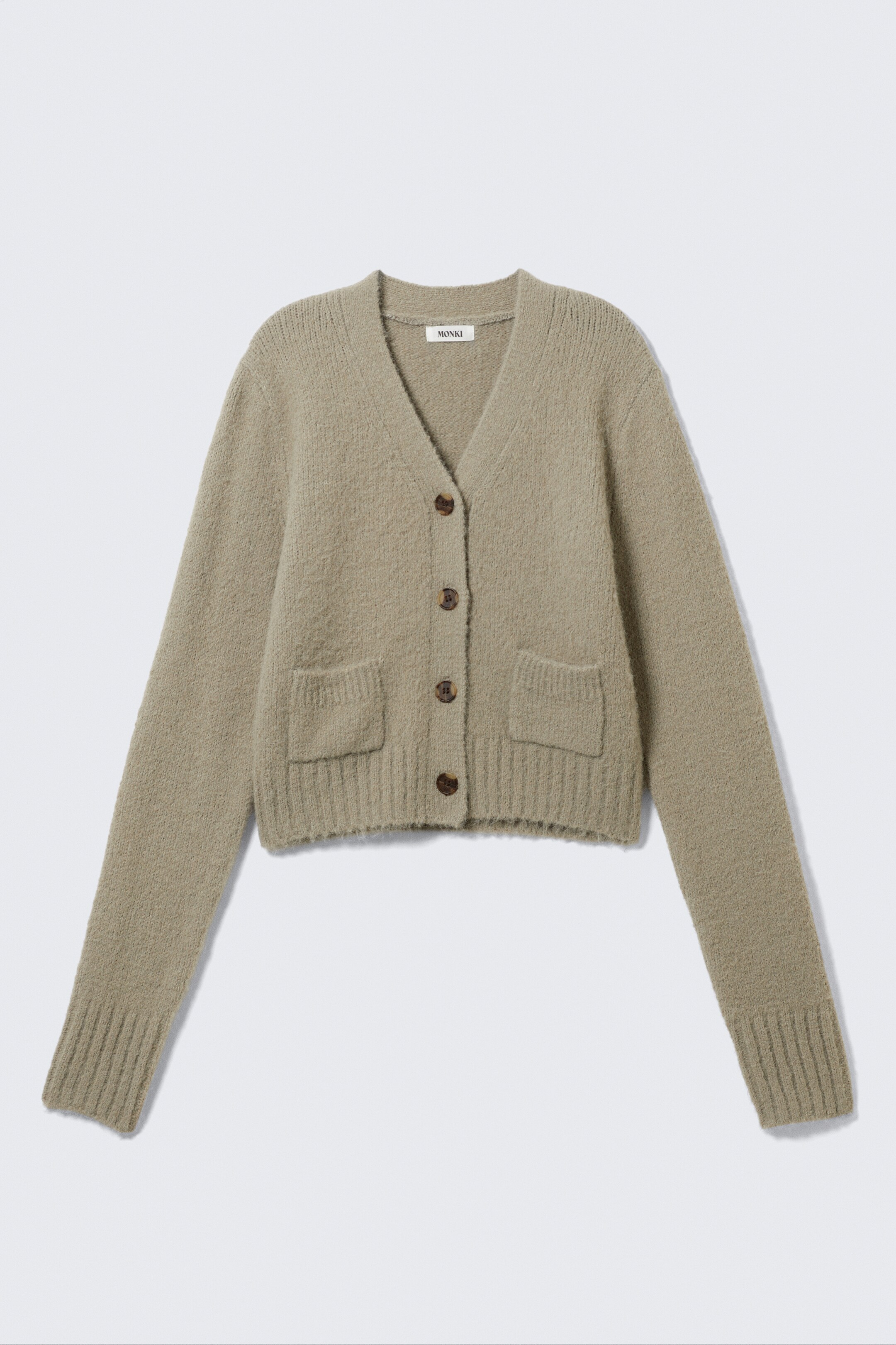 Ingrandisci l'immagine: Ribbed V-Neck Cardigan - Dusty Mole - DONNA | H&M CH 4