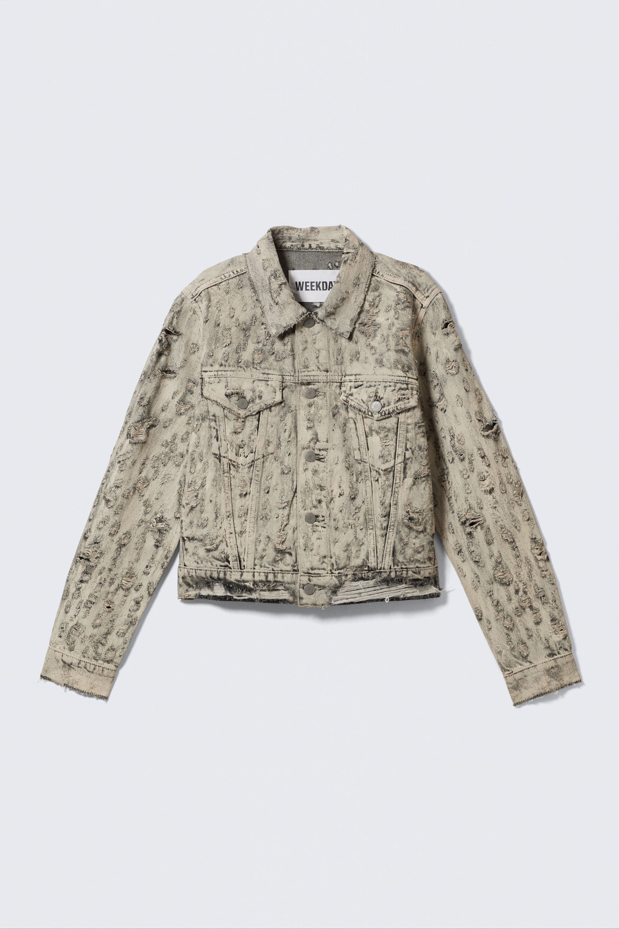 Distressed Calcium - Rodeo Distressed Denim Trucker Jacket - 4
