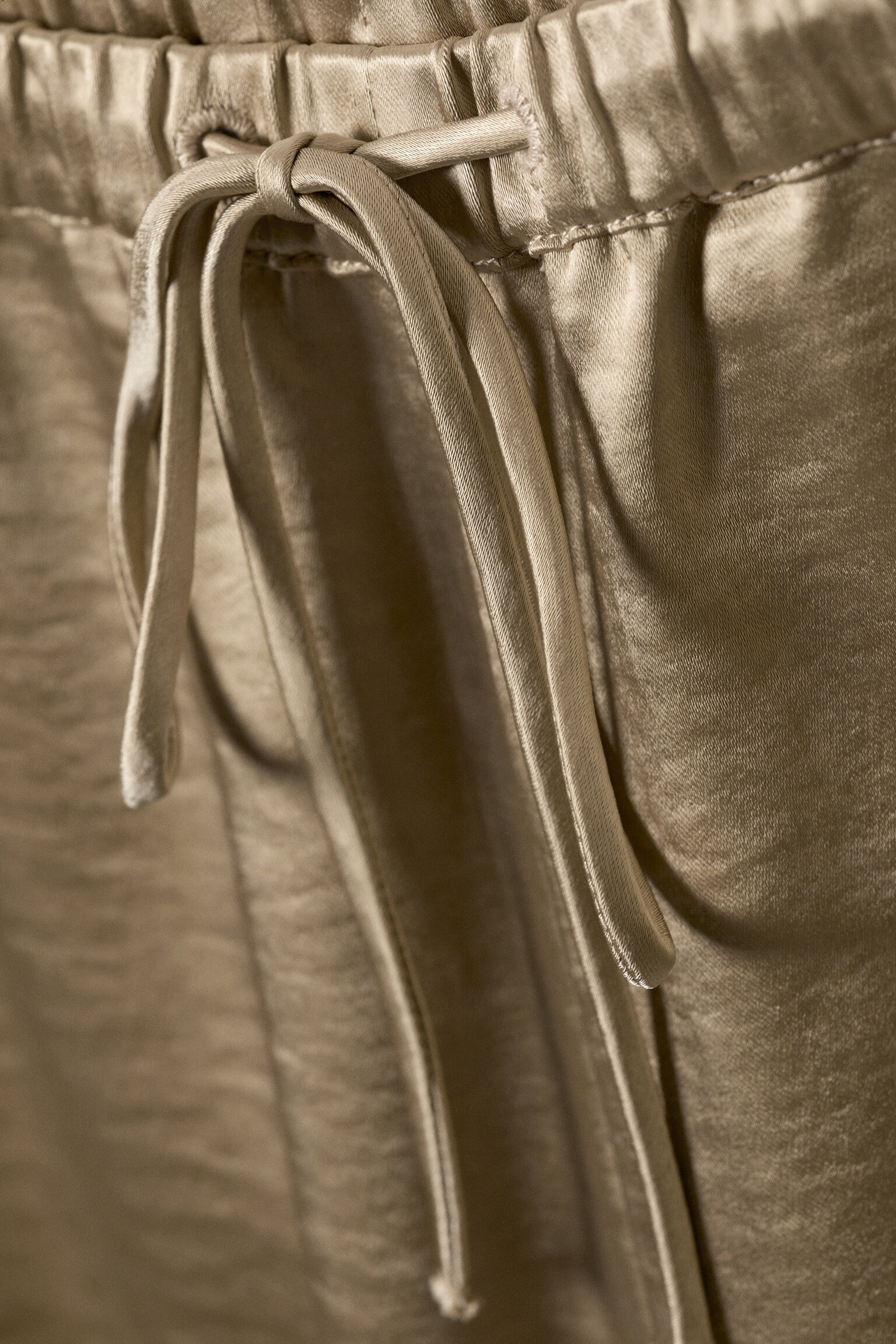 Pantalon de pyjama en satin délavé - Beige/Gris foncé délavé - 7