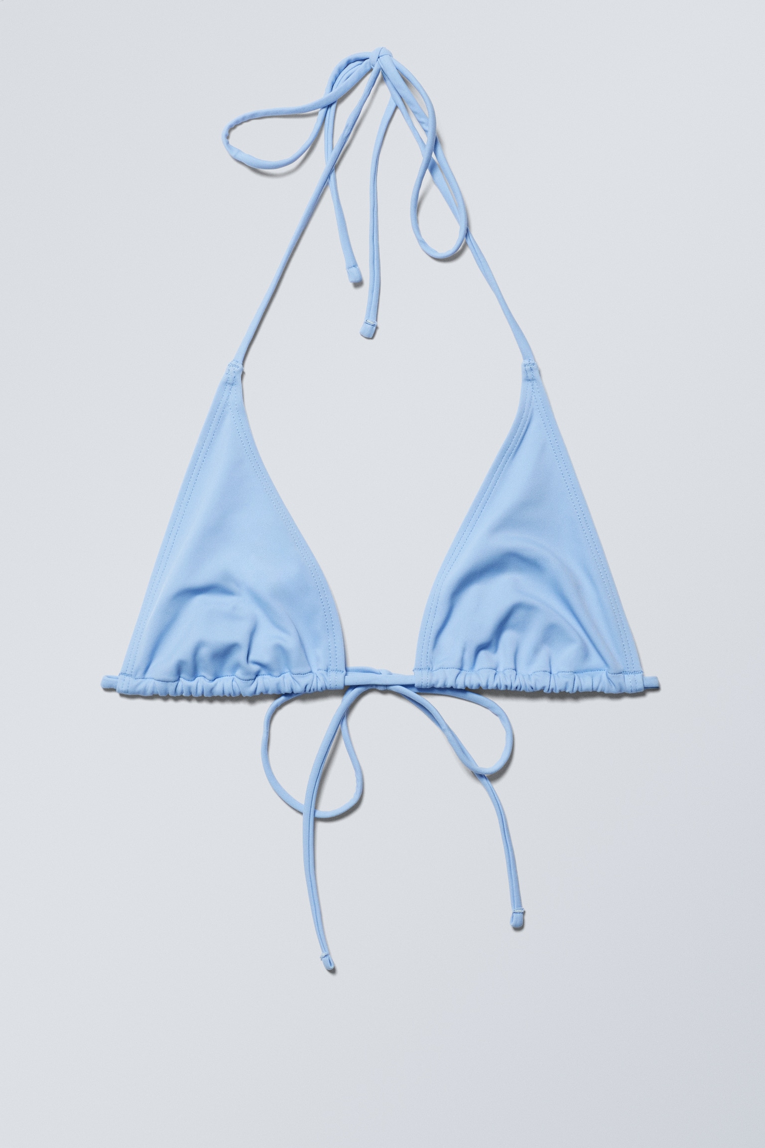 Haut de bikini triangle lanières - Bleu clair/Bleu vif/Noir