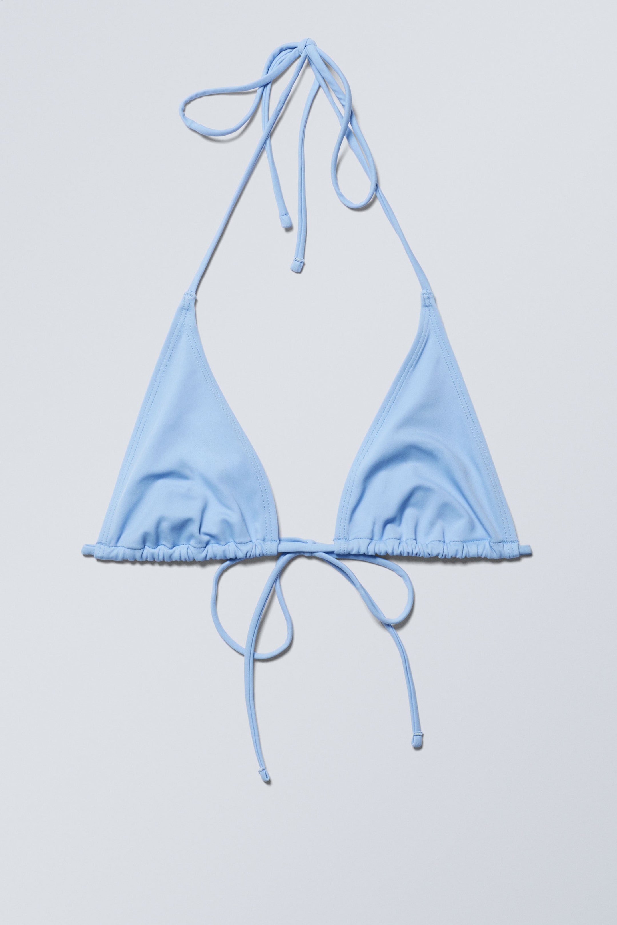 Light Blue - Strappy Triangle Bikini Top - 3