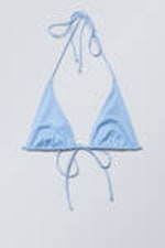 Light Blue - Strappy Triangle Bikini Top - 3