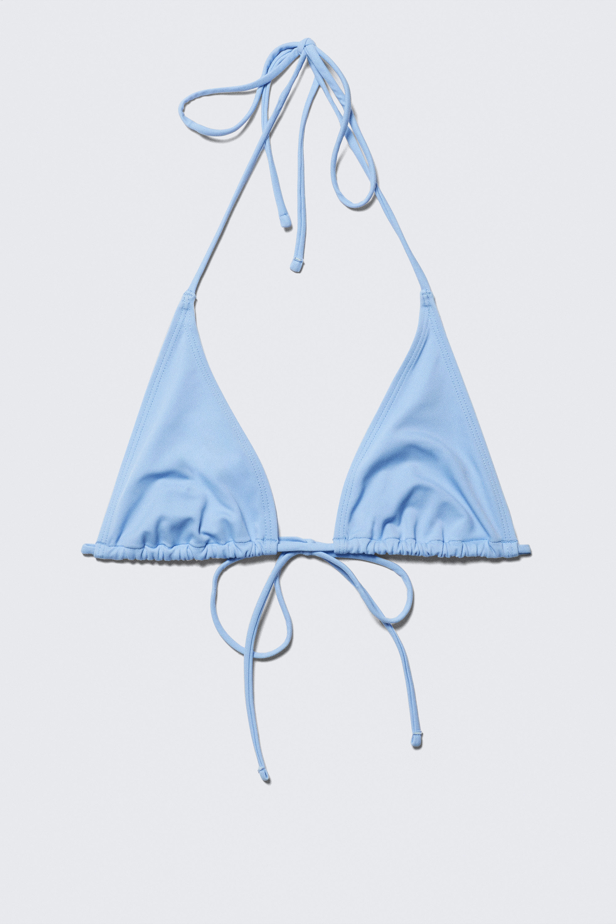 Light Blue - Strappy Triangle Bikini Top - 3