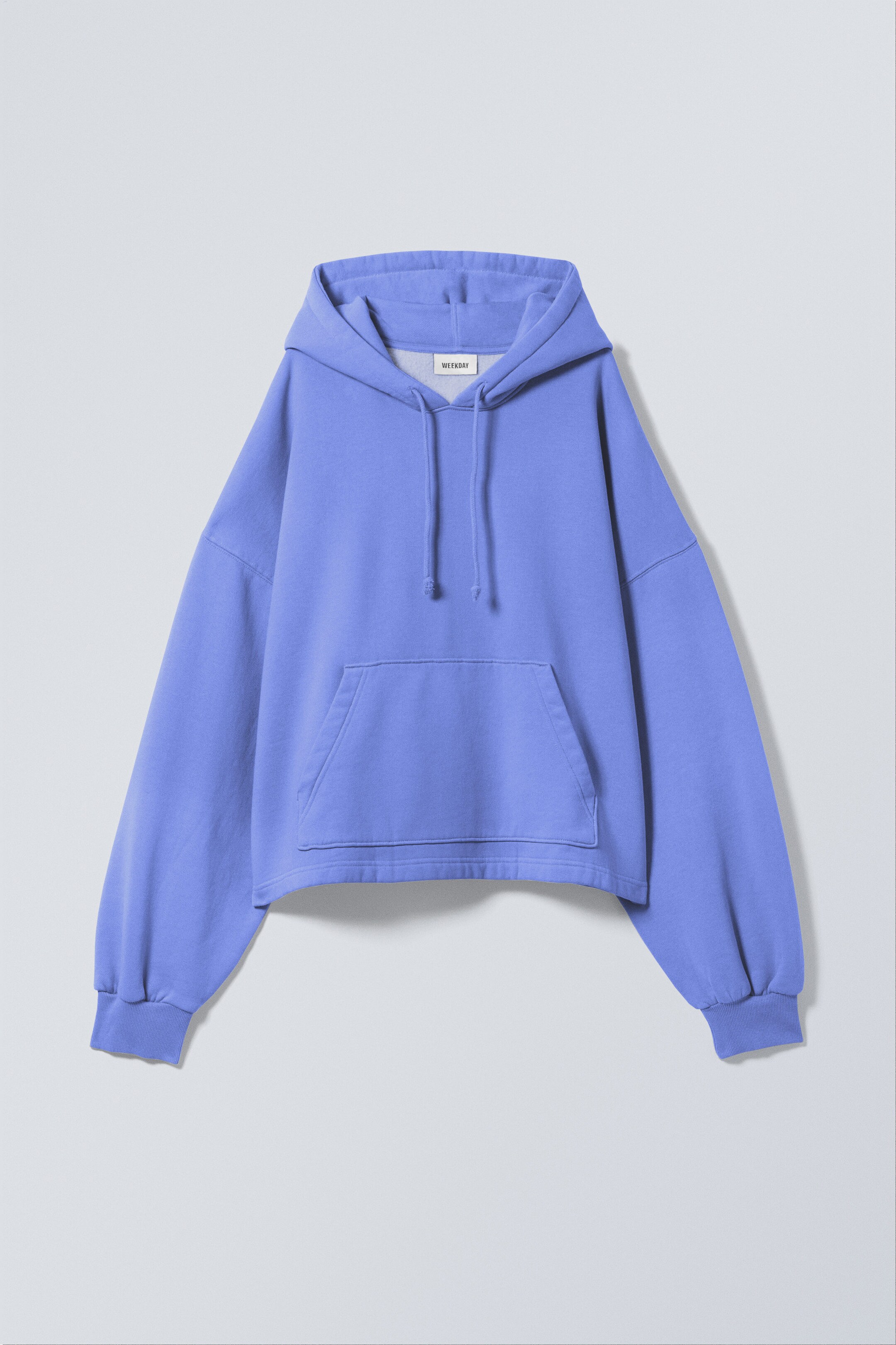 Hellblau - Eckiger Oversize-Kapuzenpullover - 0