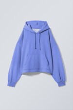 Hellblau - Eckiger Oversize-Kapuzenpullover - 0