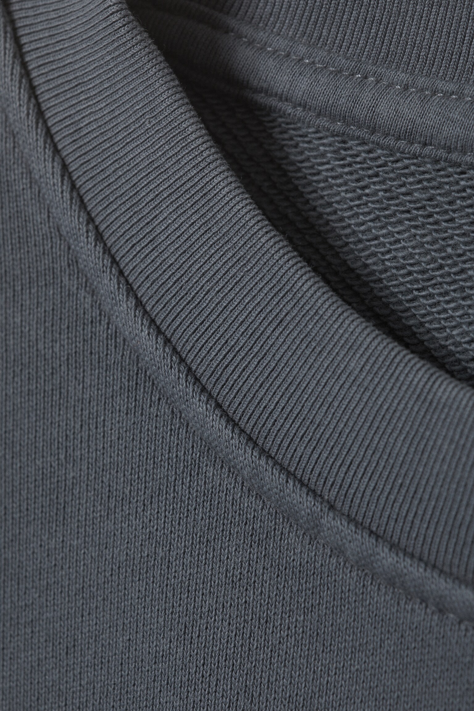 Boxy Heavyweight Terry Sweatshirt - Dark Dusty Blue - 2