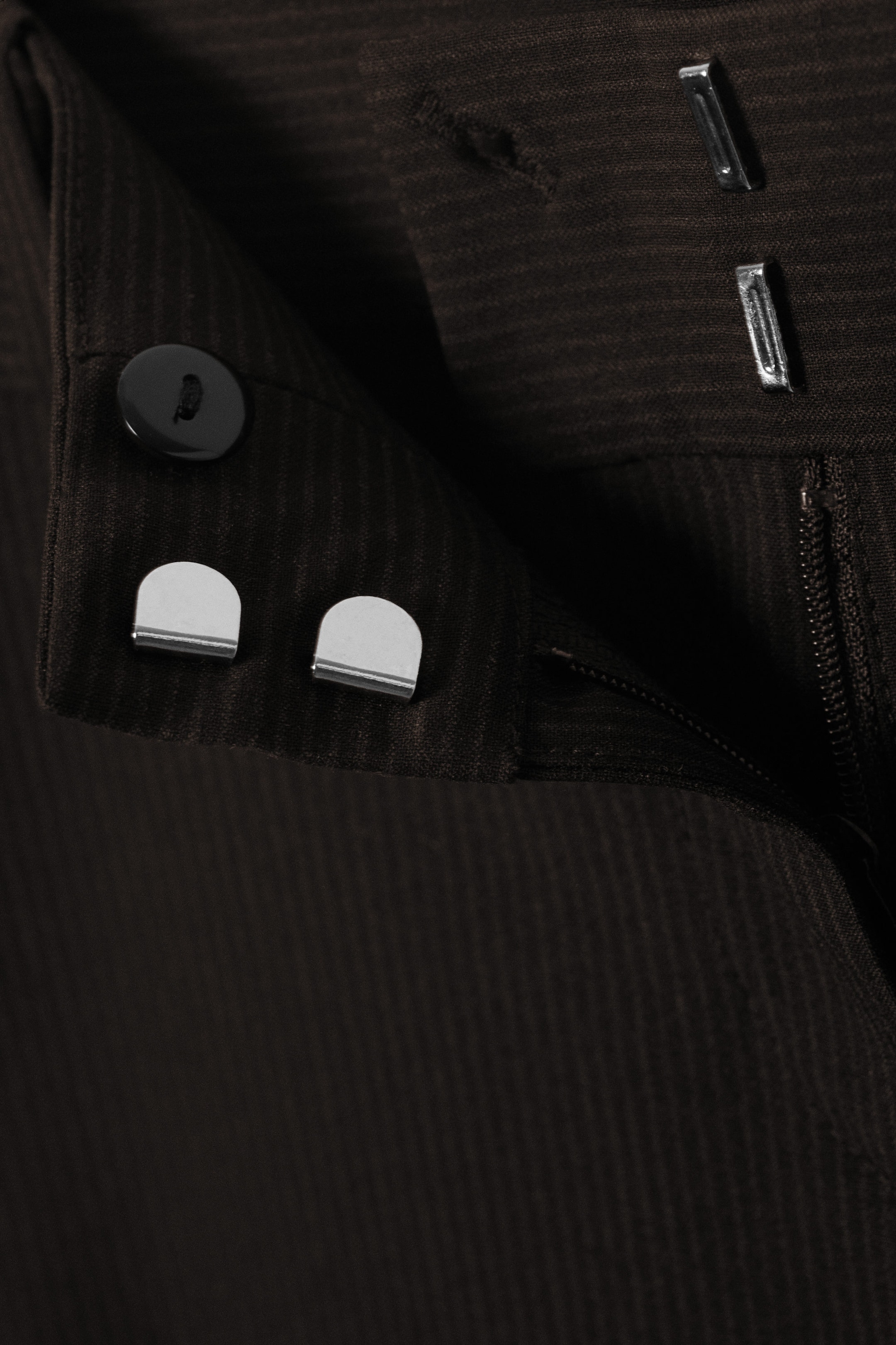 Pinstriped Black - Low-Rise Flared Suiting Trousers - 6