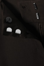 Pinstriped Black - Low-Rise Flared Suiting Trousers - 6