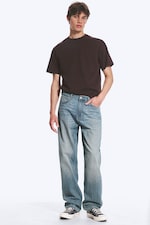 Gloria Blue - Medium Blue - Galaxy Mid Rise Loose Straight Jeans - 0
