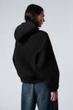 Svart - Oversized scuba hoodie - 3