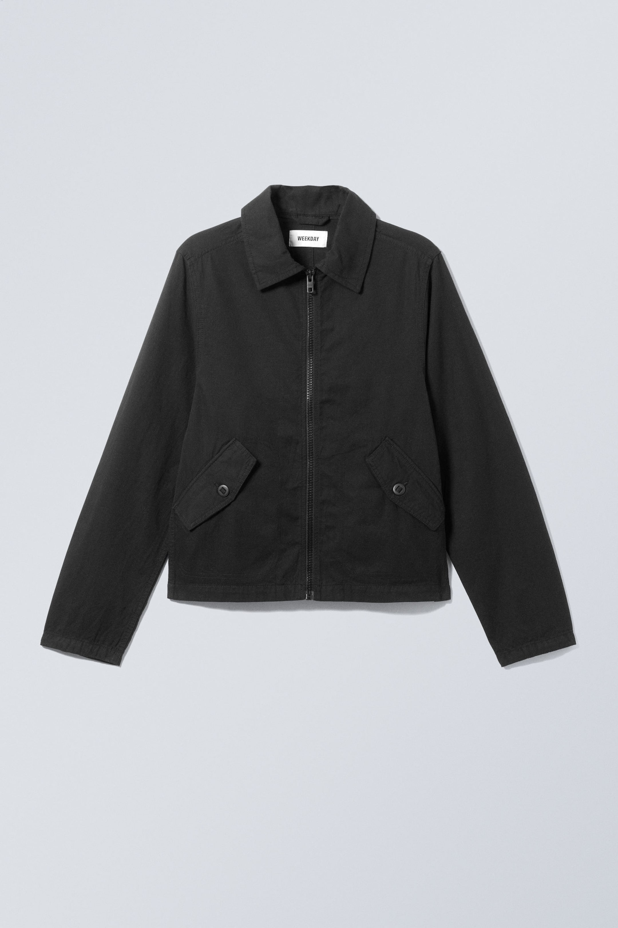 Black - Regular Linen Blend Jacket - 1