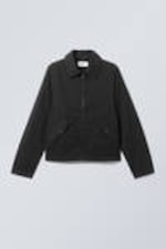 Black - Regular Linen Blend Jacket - 0