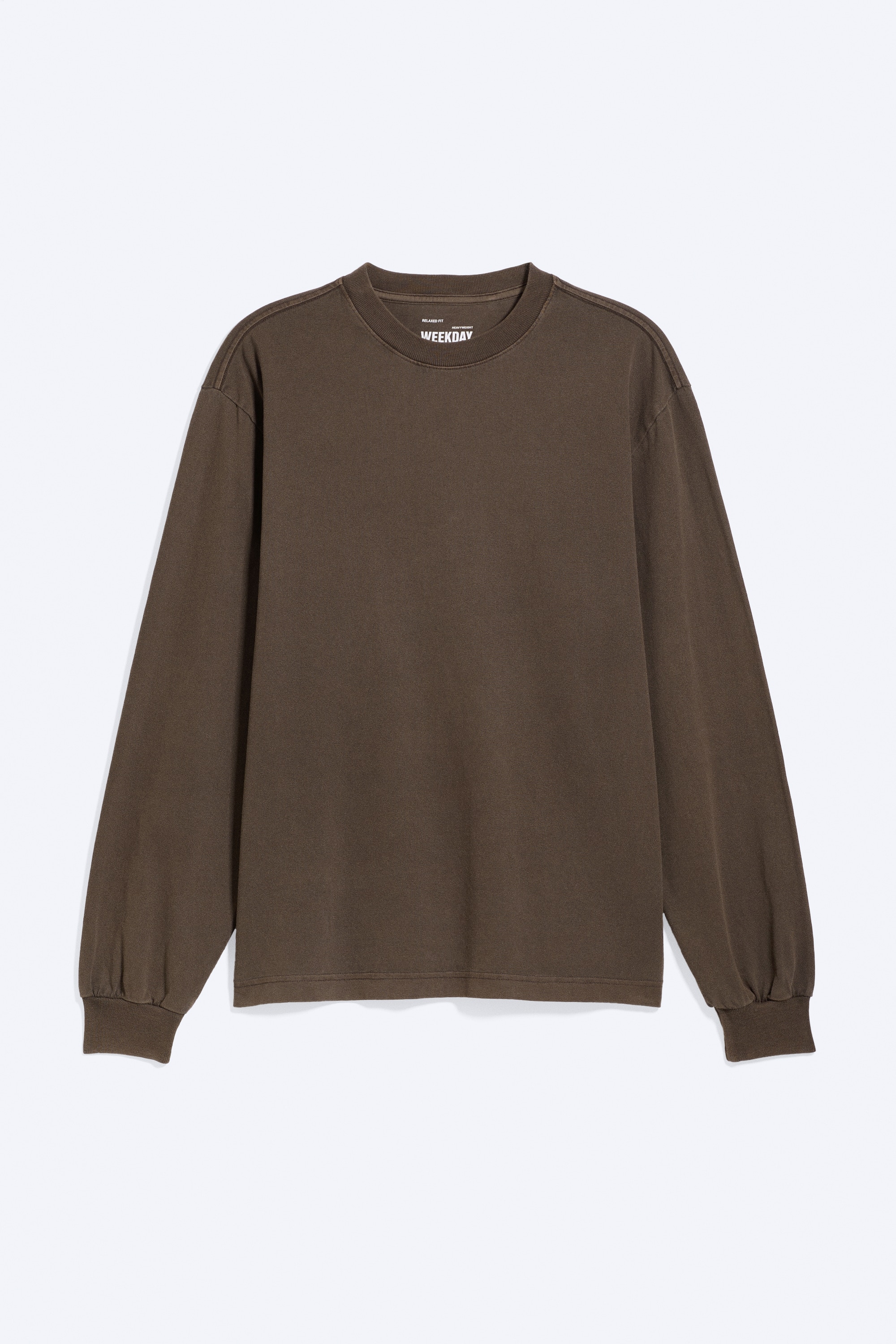 Camiseta de manga larga relajada - Marrón oscuro/Dark Grey/Negro/Blanco