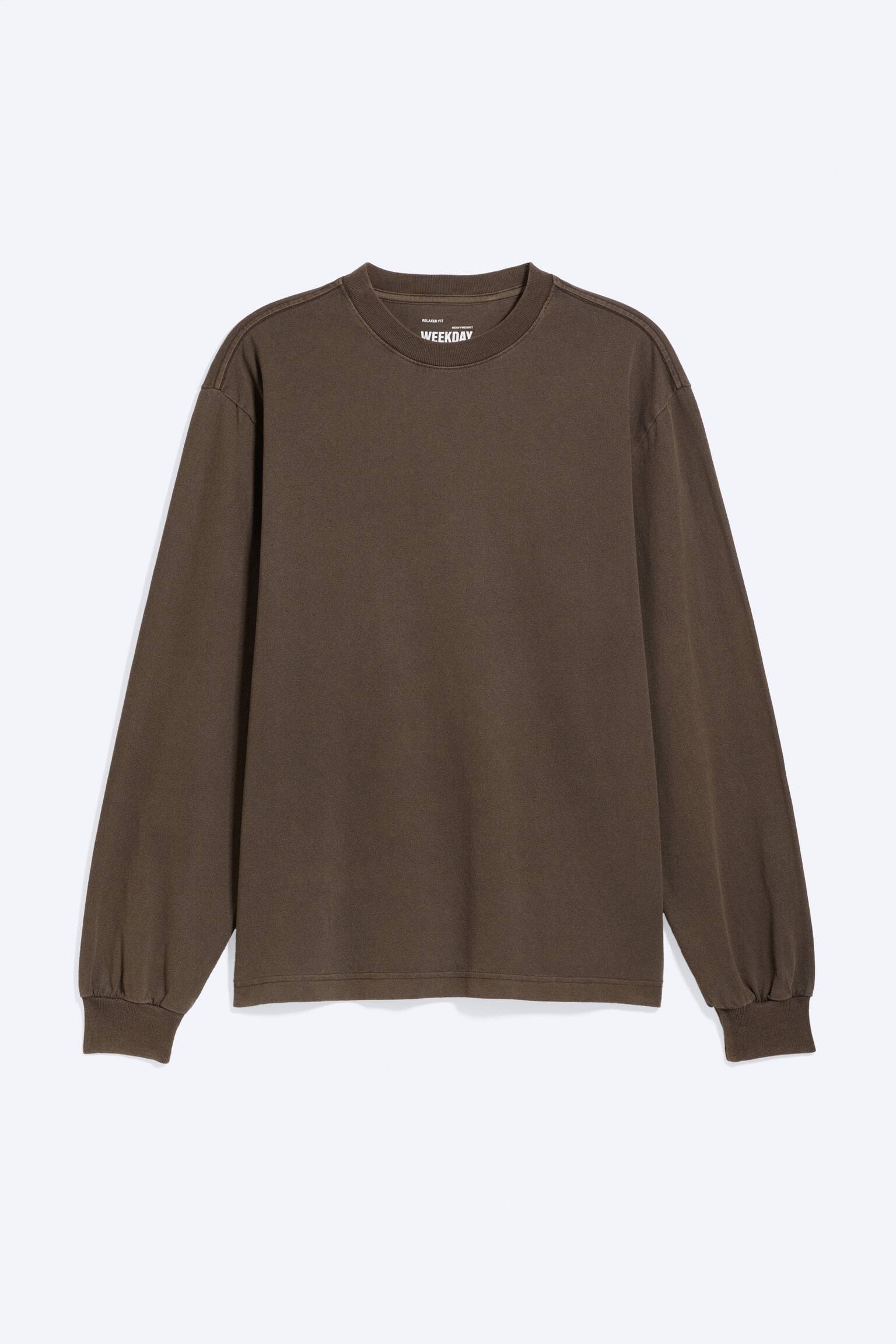 Relaxed Long-Sleeved T-shirt - Dark Brown/Black/Dark Grey - 2